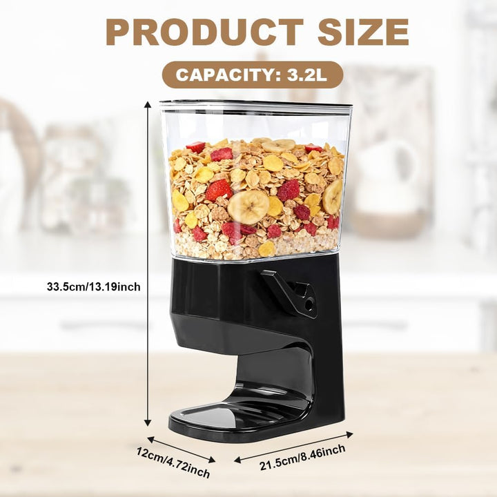 Müslispender, 3,2L Cereal Dispenser Cornflakes Spender, Trockene Lebensmittelspender Müslibehälter F