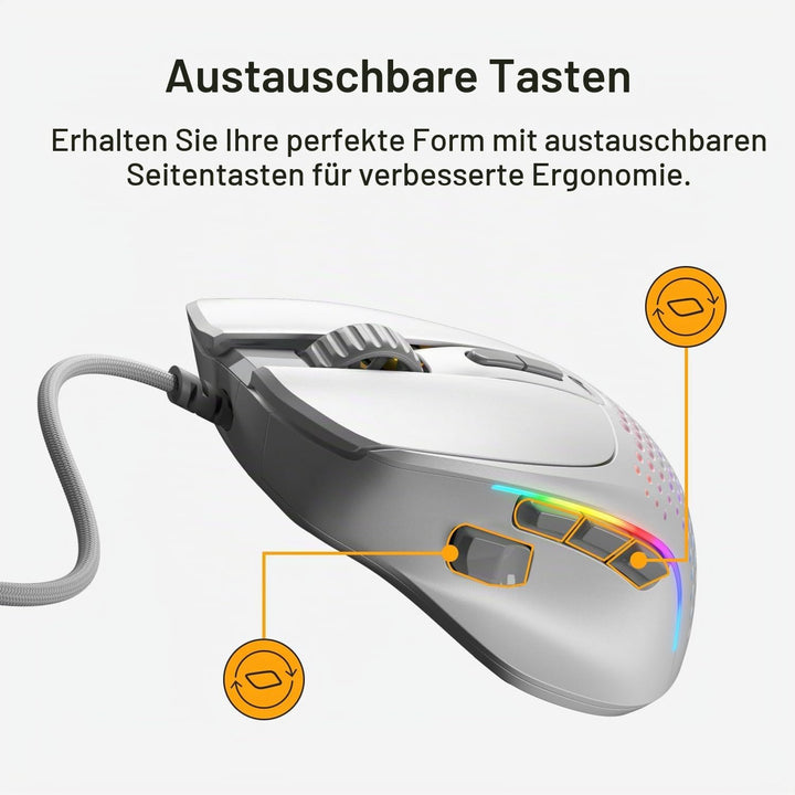 GLORIOUS Model I 2 Kabelgebundene Gaming-Maus, 66g, 9 Makro-Tasten, Weiss | Motion-Sync, Optische Sc