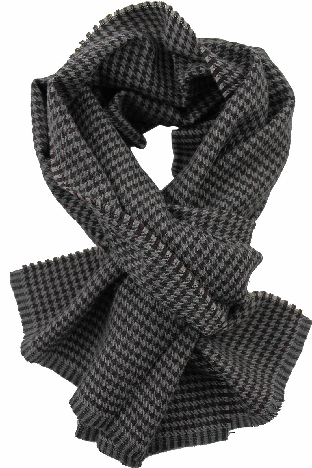 Rotfuchs Schal Webschal Hahnentritt modisch braun grau 100% Wolle (Merino) R-151
