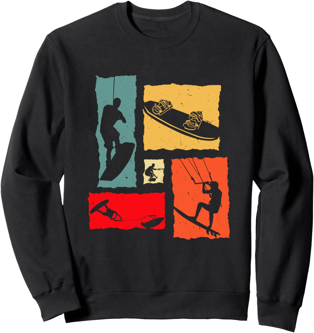 Wakeboard Retro Cable Stunt Geschenk für Wakeboarder Sweatshirt