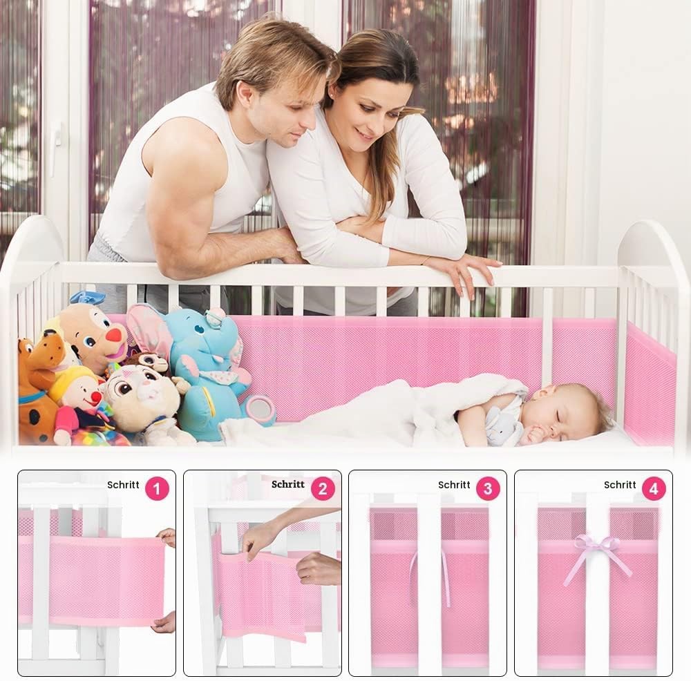Vicloon Bettumrandung Nestchen, Nestchen für Kinderbetten Kantenschutz Baby Babybett, Atmungsaktive