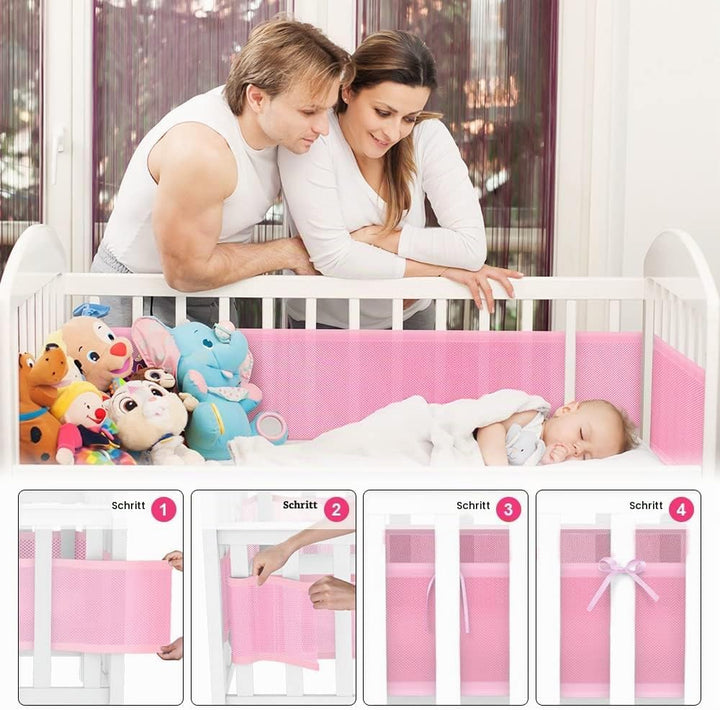 Vicloon Bettumrandung Nestchen, Nestchen für Kinderbetten Kantenschutz Baby Babybett, Atmungsaktive