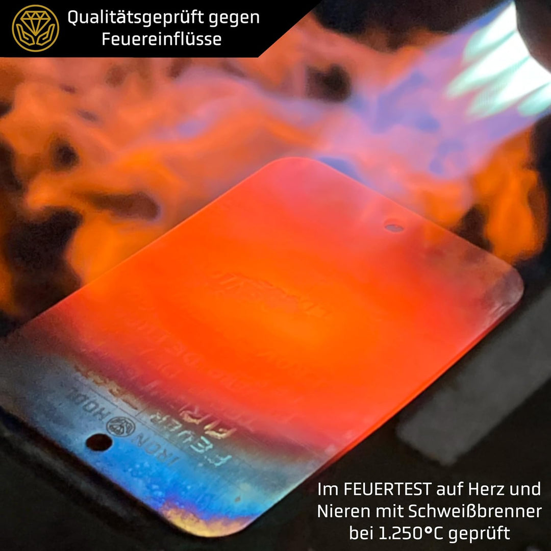 IRON HODL Steel Wallet + Gravierstift gold + Testplatte, Schrauben, Sticker, Box - (2x 24+1) Recover