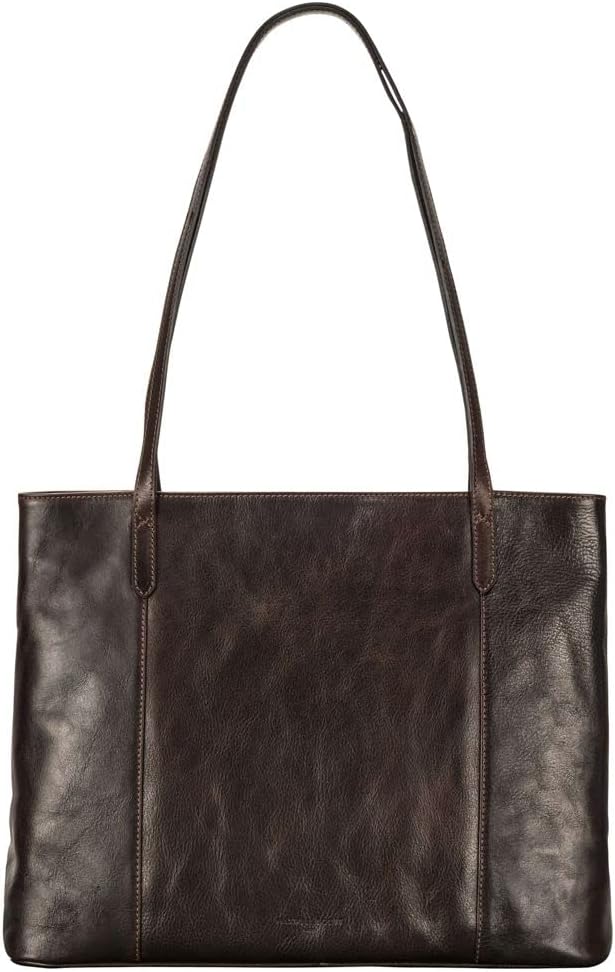 Maxwell Scott Italienischer Damen Leder Shopper Athenea in Dunkelbraun, Dunkelbraun