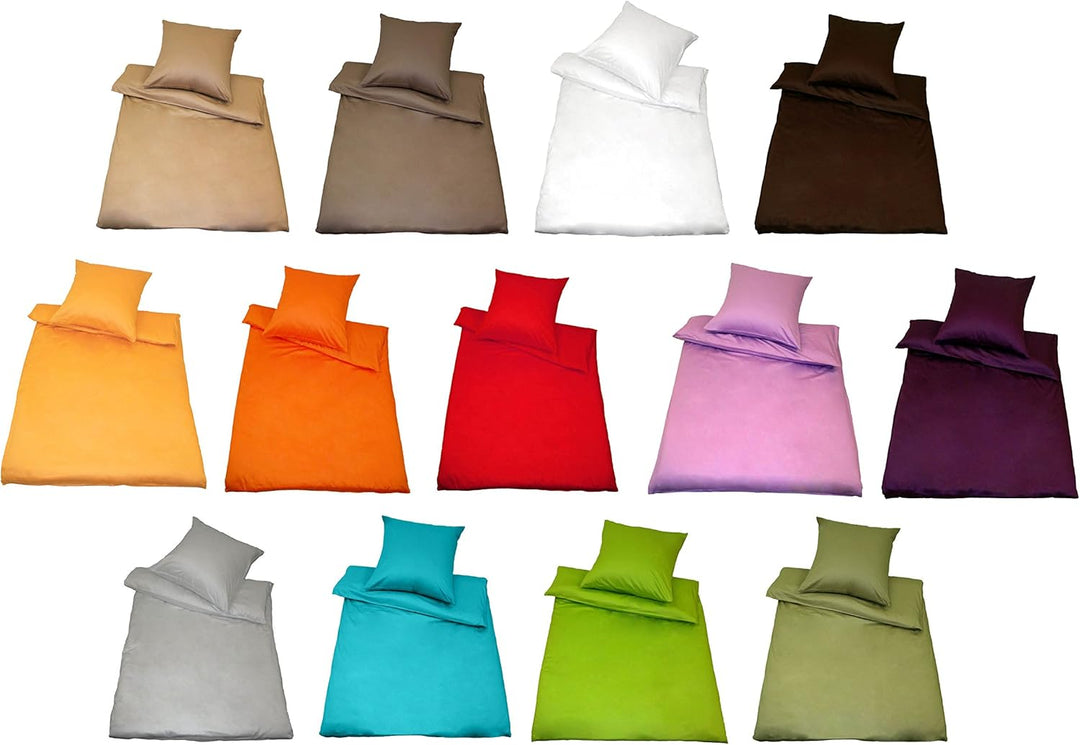 Kinzler B-10002/29 hochwertige Baumwoll-Satin Bettwäsche Uni, modern, 80x80 + 155x220 cm, grau 80x80
