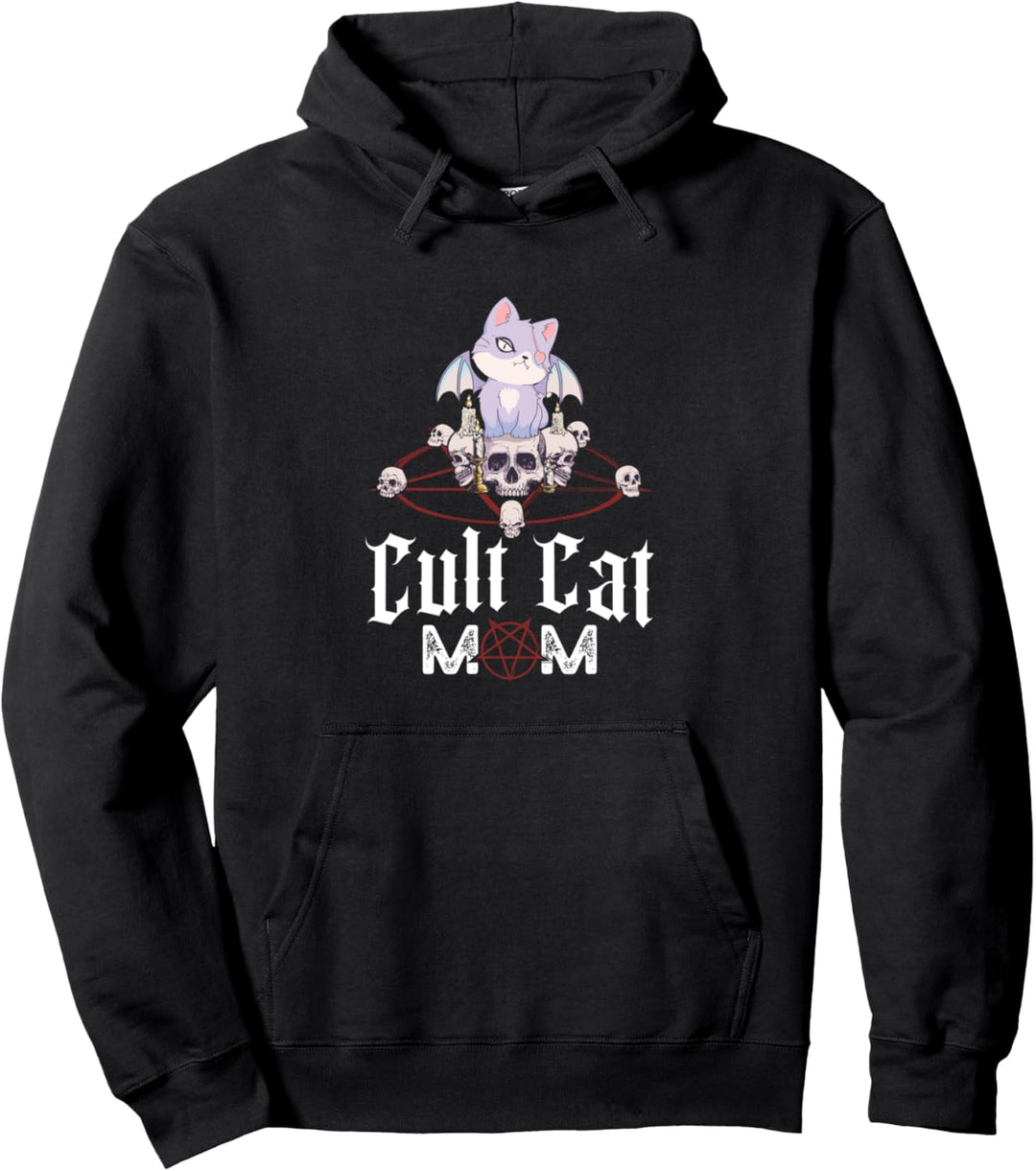 Occult Cat Pentagramm Kultkatze Mama Pullover Hoodie