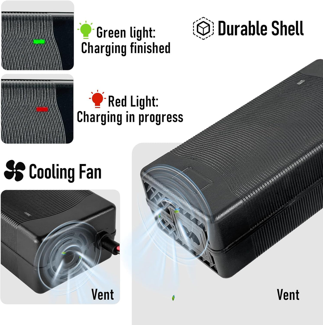 YASCO 12V Lifepo4 Battery Charger, Lithium Eisen Phosphat Batterie Ladegerät14.6V Charger (10A Charg