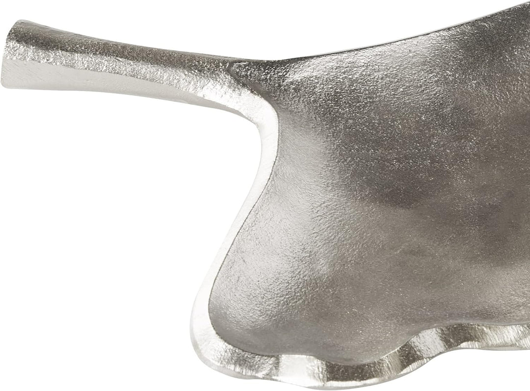 Metall Dekoschalen 2er Set Ginkgo Blätter Schmuck Tablett in Silber Palenque