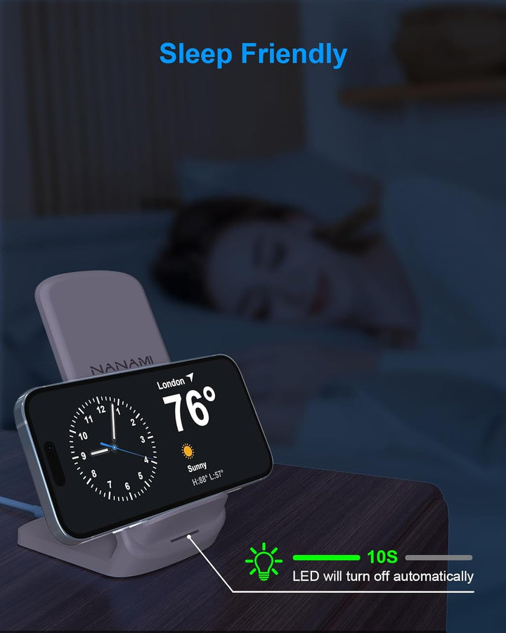 NANAMI Fast Wireless Charger, 10W Induktive Ladestation für Samsung Galaxy S24/S23/S22/S22+/S21/S20/