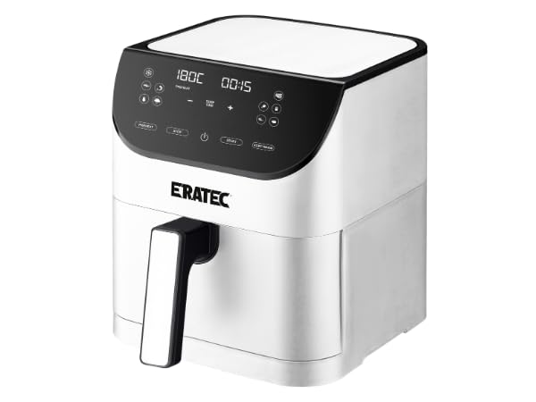 ERATEC AF-66 Heissluftfritteuse XXL 5,5L 1500W Air Fryer ohne Öl Heisluftfritöse mit LED Touchscreen