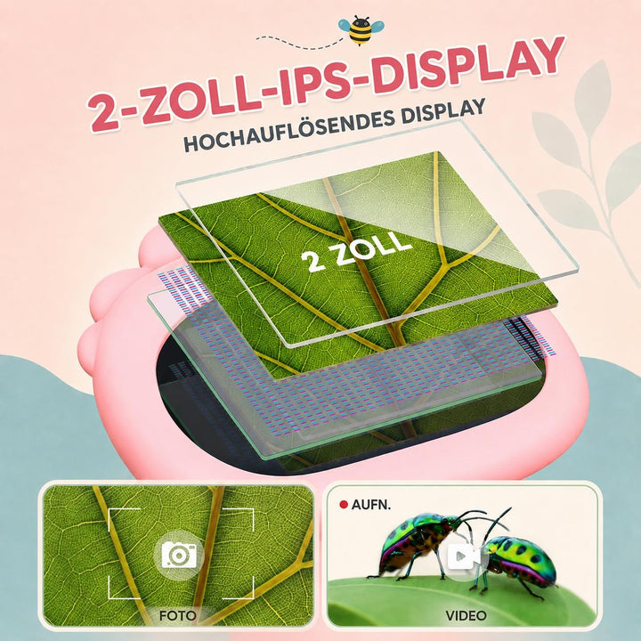 GeschenPark Handheld Kinder Mikroskop Outdoor Entdeckungs Set - 1000x Vergrösserung, 2" HD Display -