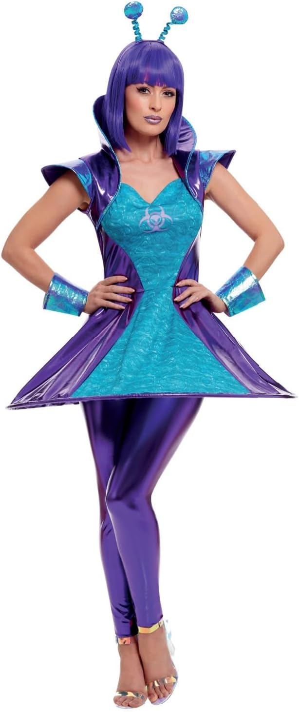 Alien Lady Costume, Multi-Coloured (S) S - UK Size 08-10 Mehrfarbig, S - UK Size 08-10 Mehrfarbig