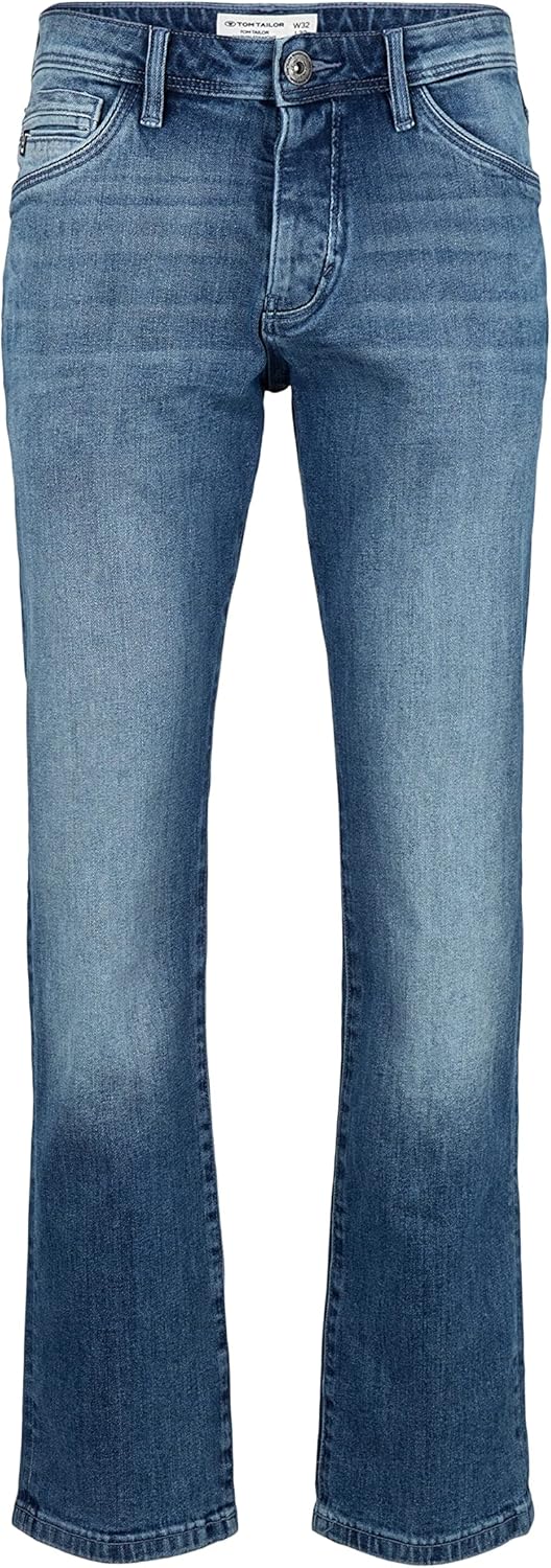 TOM TAILOR Herren Marvin Straight Jeans 33W / 36L 10119 - Used Mid Stone Blue Denim, 33W / 36L 10119