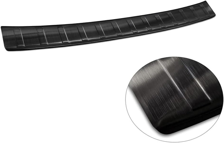 Avisa Schwarz Edelstahl Heckstossstangenschutz kompatibel mit BMW 3er G21 Touring 2019-2022 'Ribs'