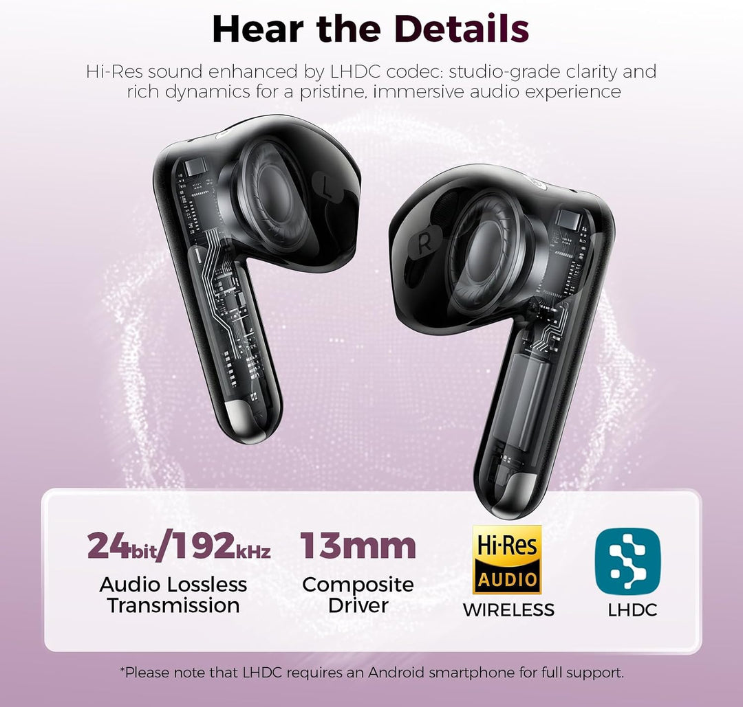 havit Adaptive Hybrid ANC Wireless Earbuds, Bluetooth 15,2 cm Ohr-Kopfhörer, IP54 3D Bass Stereo Wir