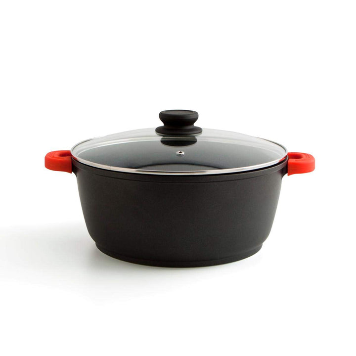 Quid Kochtopf 28 x 12,5 cm Intense, Metall, schwarz/rot, 28 cm 6,35 litros, 6,35 litros
