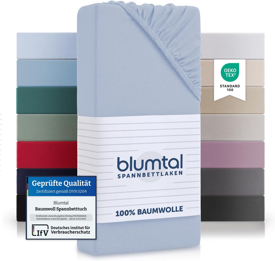 Blumtal® Spannbettlaken 200x200cm Basics Jersey im 2er Set - Bettbezug 200x200 cm aus 100% Baumwolle