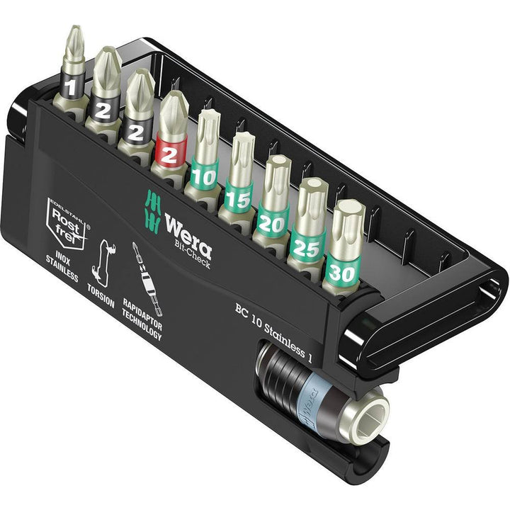 Wera Bit-Sortiment, Bit-Check 10 Stainless 1, 10-teilig, 5071110001, Bit-Check 10 Stainless 1