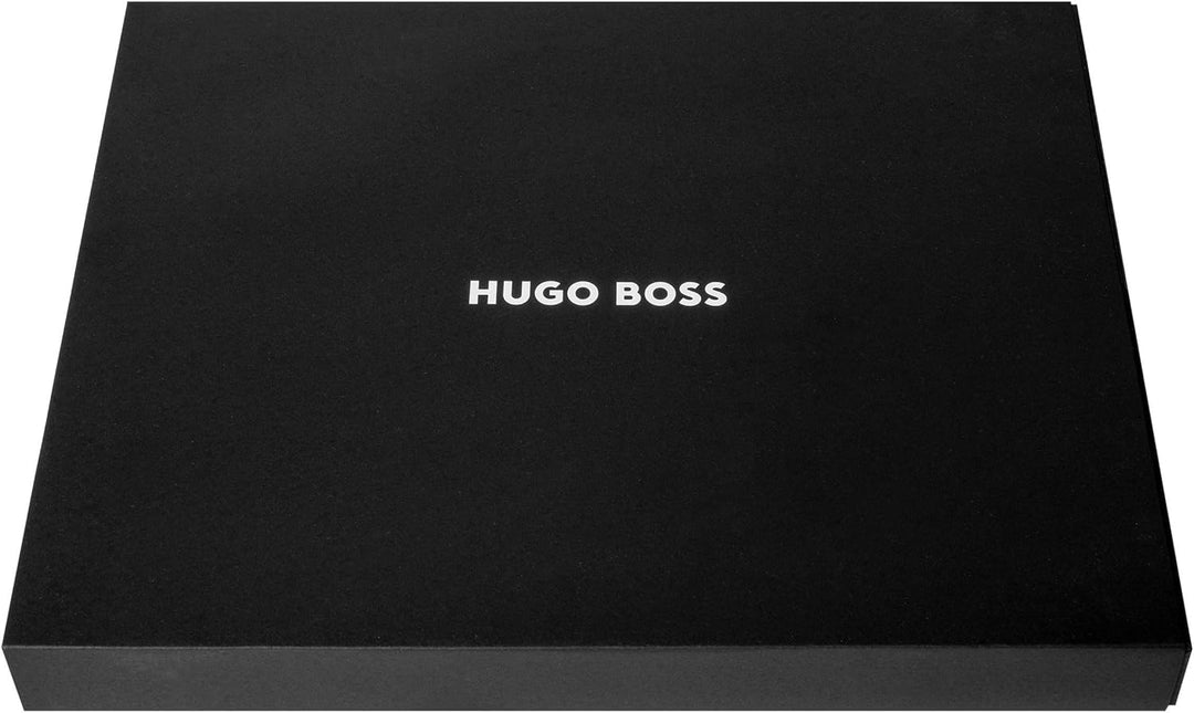 Hugo Boss Konferenzmappe Label A4 aus Kunstleder in der Farbe Schwarz, 31,5 x 25,8 x 4,4 cm, HTA209A