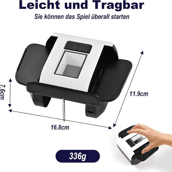 Automatischer Kartenmischer Elektrische für 2 Decks, Aufladbarer Karten Mischgerät mit 2000mAh Akku