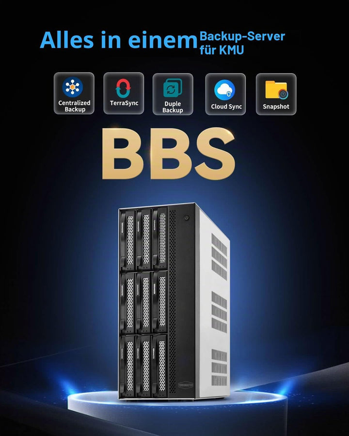 TERRAMASTER T9-500 Pro NAS Speicher - 9Bay Core i7 1255U 10 Kerne 12 Threads CPU, 16GB DDR5, 10GbE X
