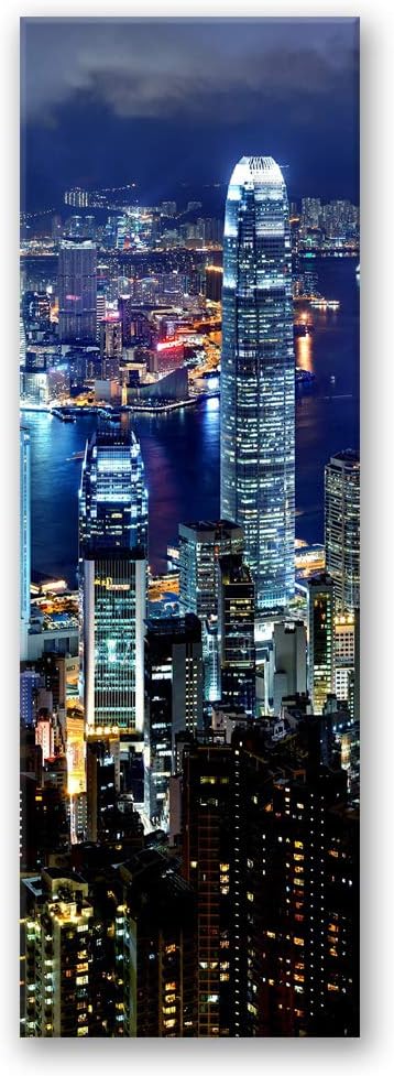 Wanddeko Wolkenkratzer Kunst modern Bilder abstrakt Blau 40x120 cm M14256 40x120 cm, M14256 40x120 c