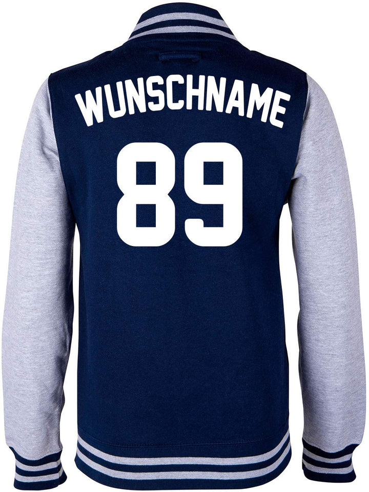 EZYshirt® Damen Herren Kinder College Jacke Athletic mit Wunschnamen und Wunschnummer | Baseball Jac
