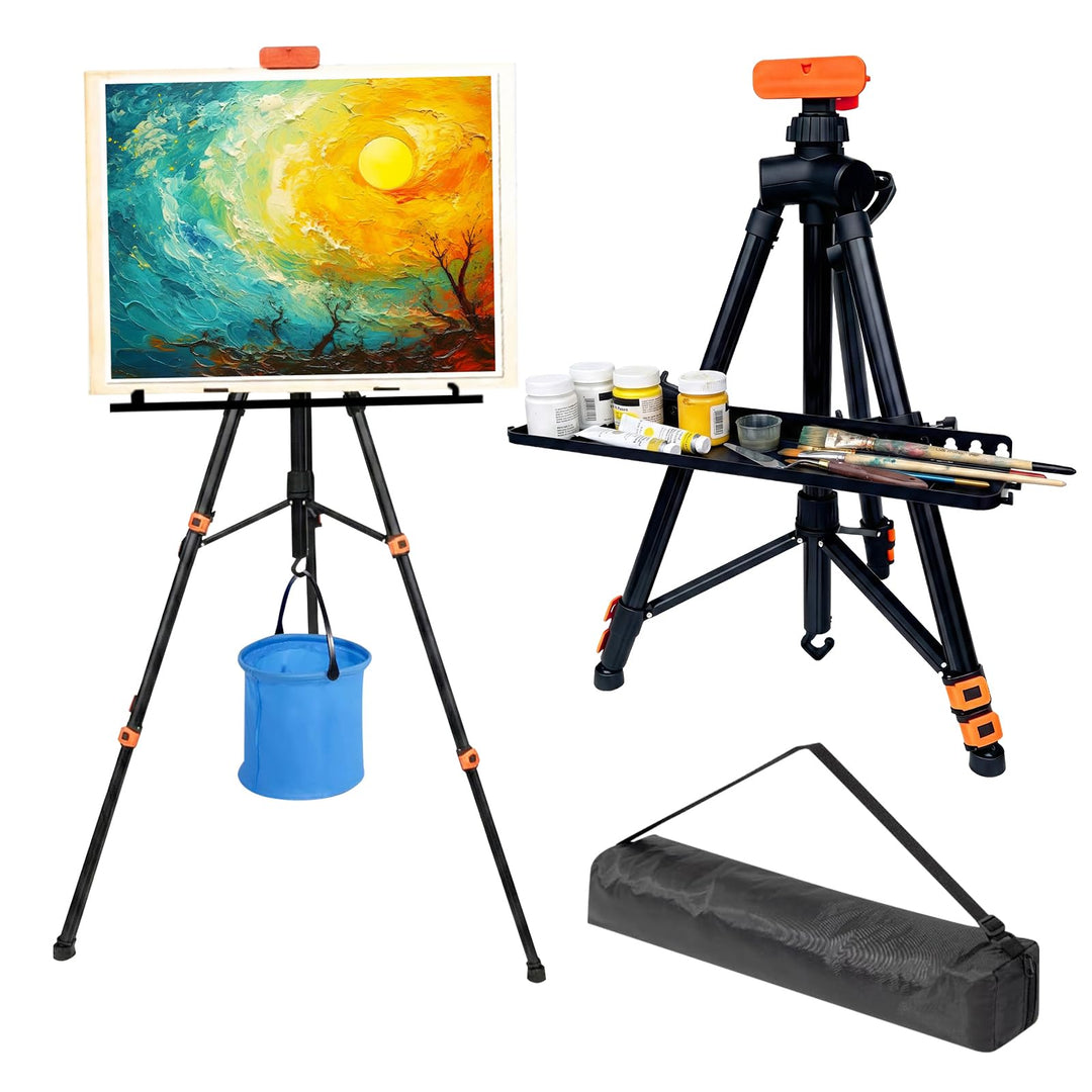 Staffelei Metall höhenverstellbar 52–155 cm, Faltbar Tragbare Kunst Malstaffelei Ständer mit Ablage