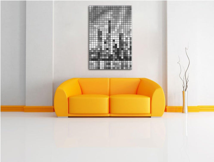 New York Pixel Skyline als Leinwandbild/Grösse: 100x70 cm/Wandbild/Kunstdruck/fertig bespannt, 100x7
