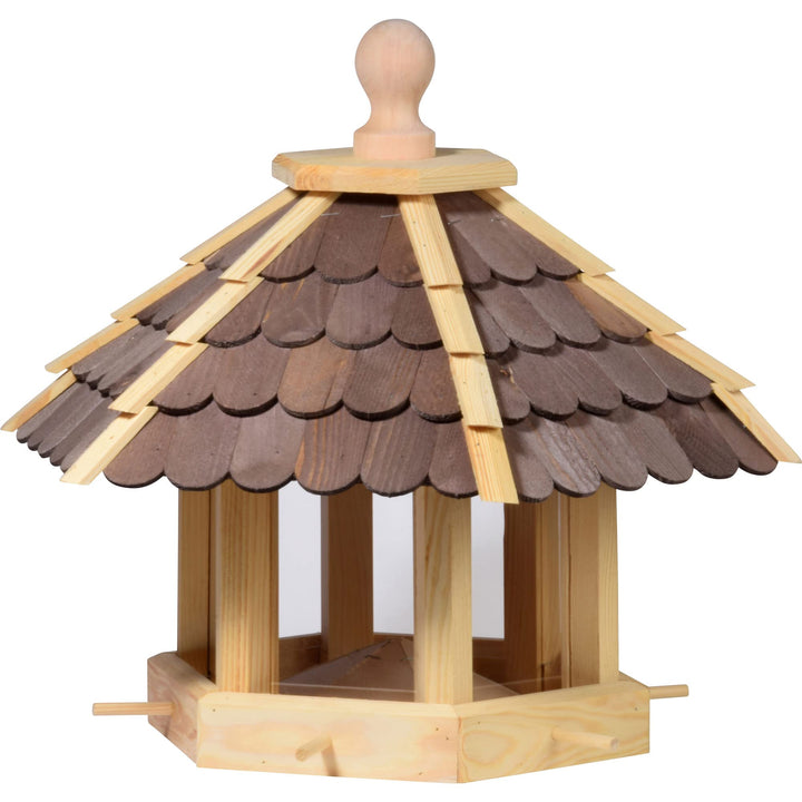 dobar® 44136e Grosse Vogelvilla - Vogelfutterhaus aus Massivholz - Vogelhaus für Ständermontage - Fu