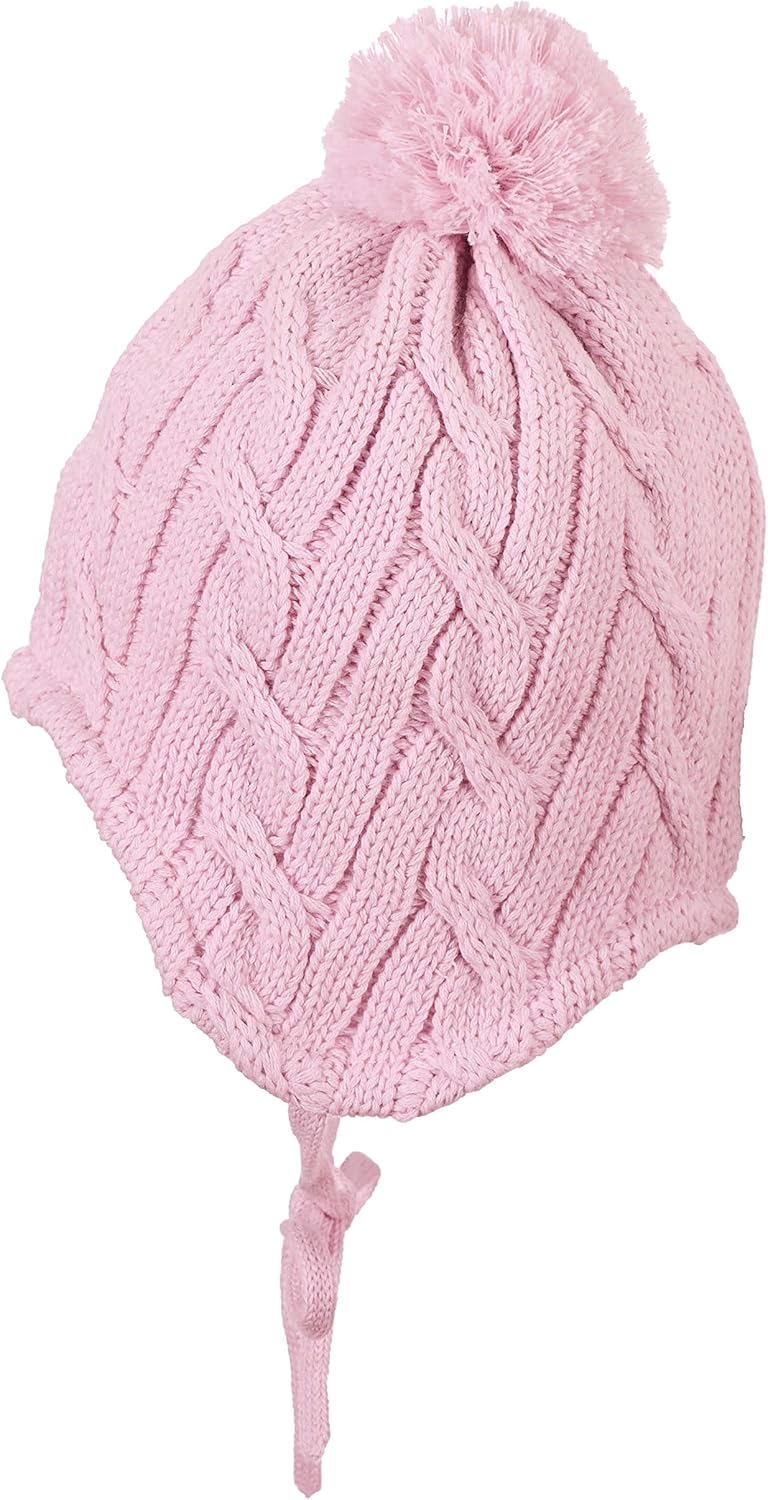 Sterntaler Mütze mit Bommel, Strickmütze mit Bommel Rosa (Rosa 702) 41, Rosa (Rosa 702) 41