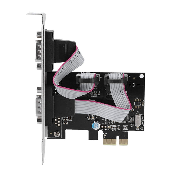 ASHATA 2 Port Serielle RS232 PCI-E Schnittstellenkarte,PCI-E zu Dual RS-232 Serial Port Adapter Konv