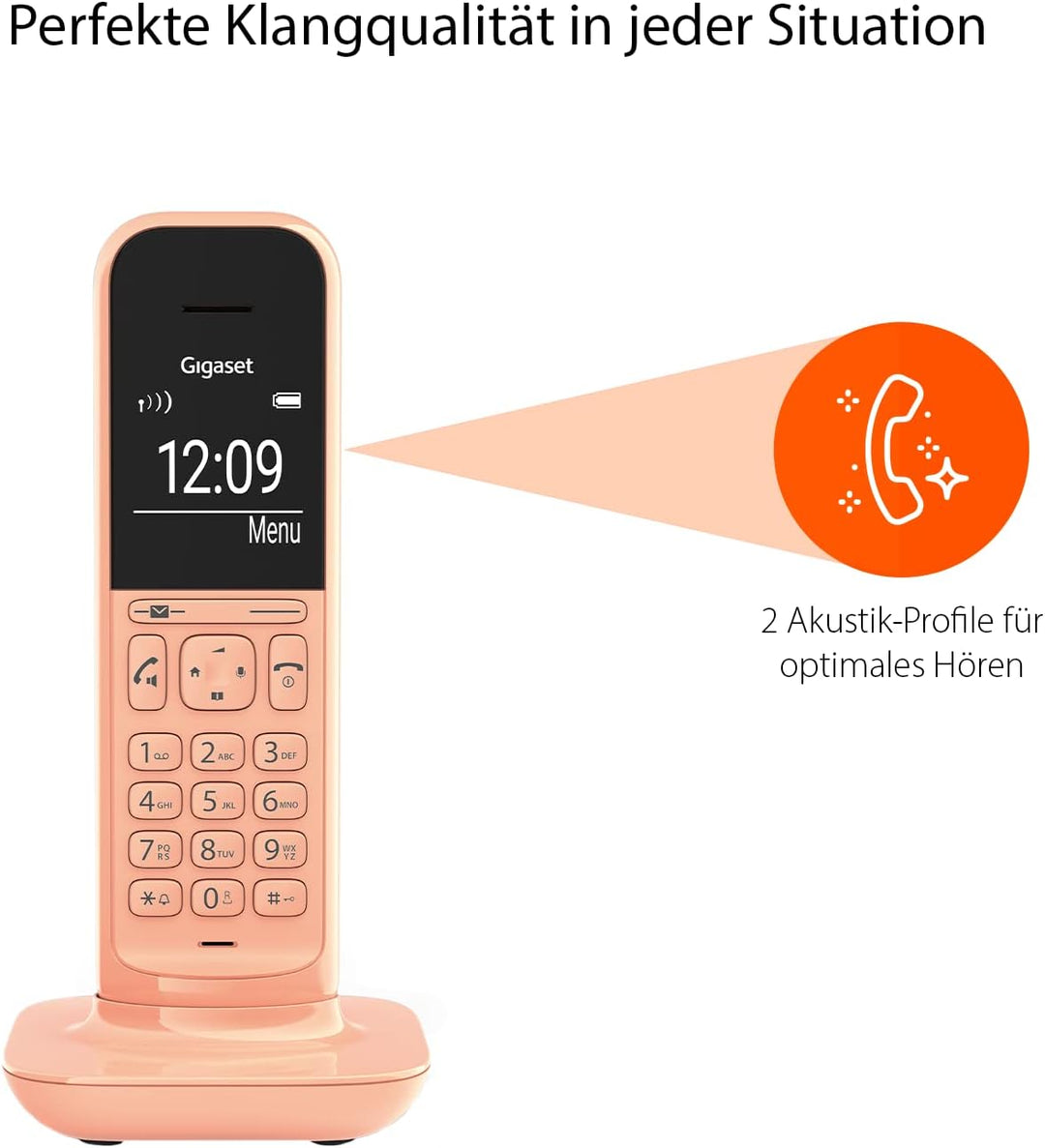 Gigaset CL390A - Schnurloses Design DECT-Telefon mit Anrufbeantworter und Freisprechfunktion - Akust