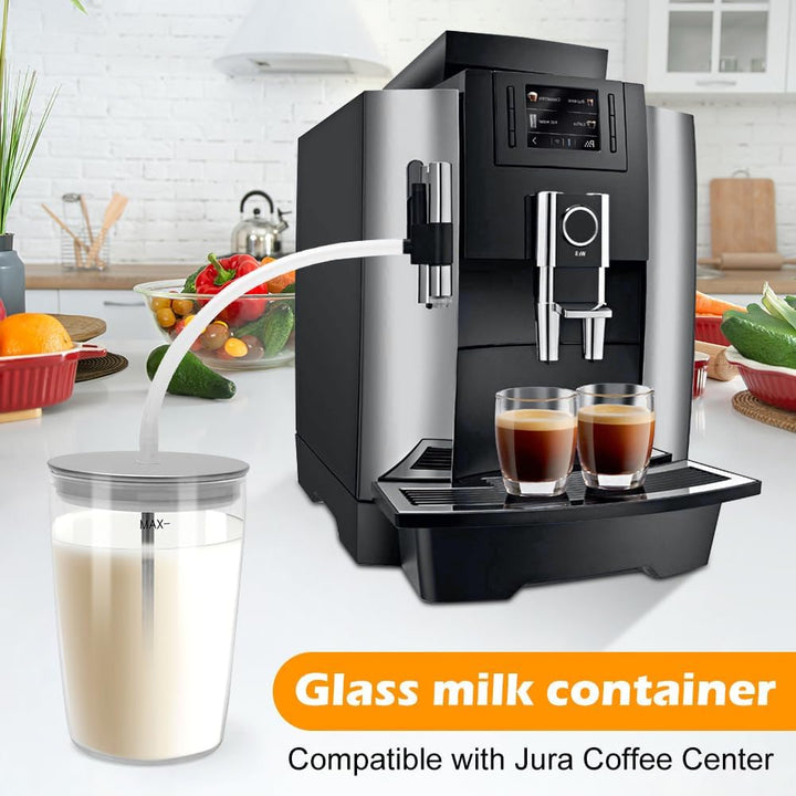Glas-Milchbehälter 0,5 L (72570) Kompatibel mit der vollautomatischen Coffee Machine e8, z10, e6