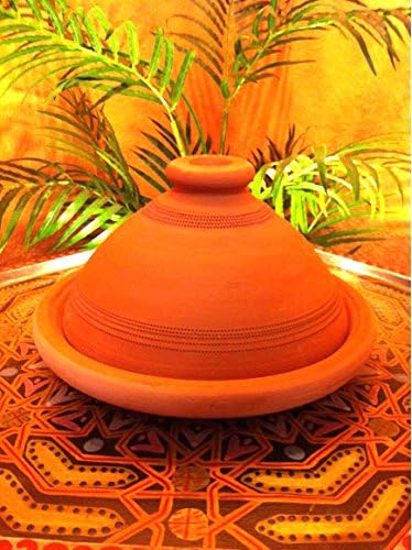 Tajine, original aus Marokko, Tontopf zum Kochen, Tuareg Ø = 26cm geeignet für 1-3 Personen, handget