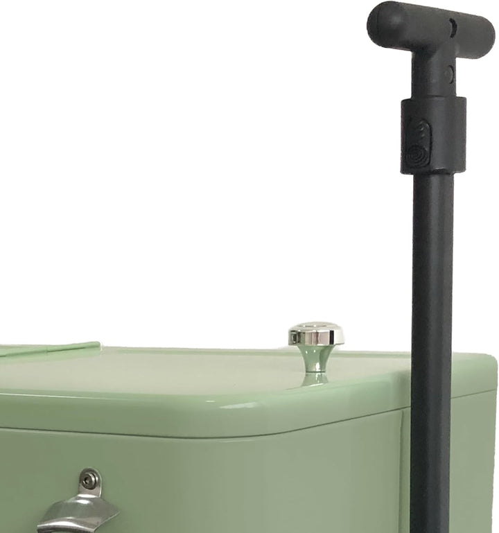 AXI Retro Getränkekühler | Bollerwagen/Kühlwagen/Kühler mit Rollen - 76 Liter | Fahrbare Kühlbox für