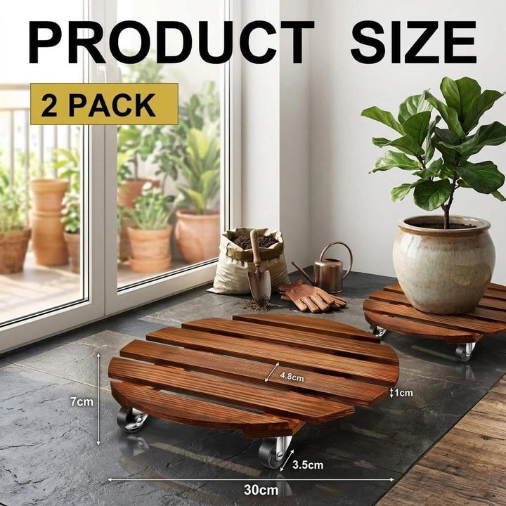 2Pcs Pflanzenroller Outdoor Rund,Rollbrett Pflanzen mit Rollen | pflanzenroller,pflanzenroller rund,