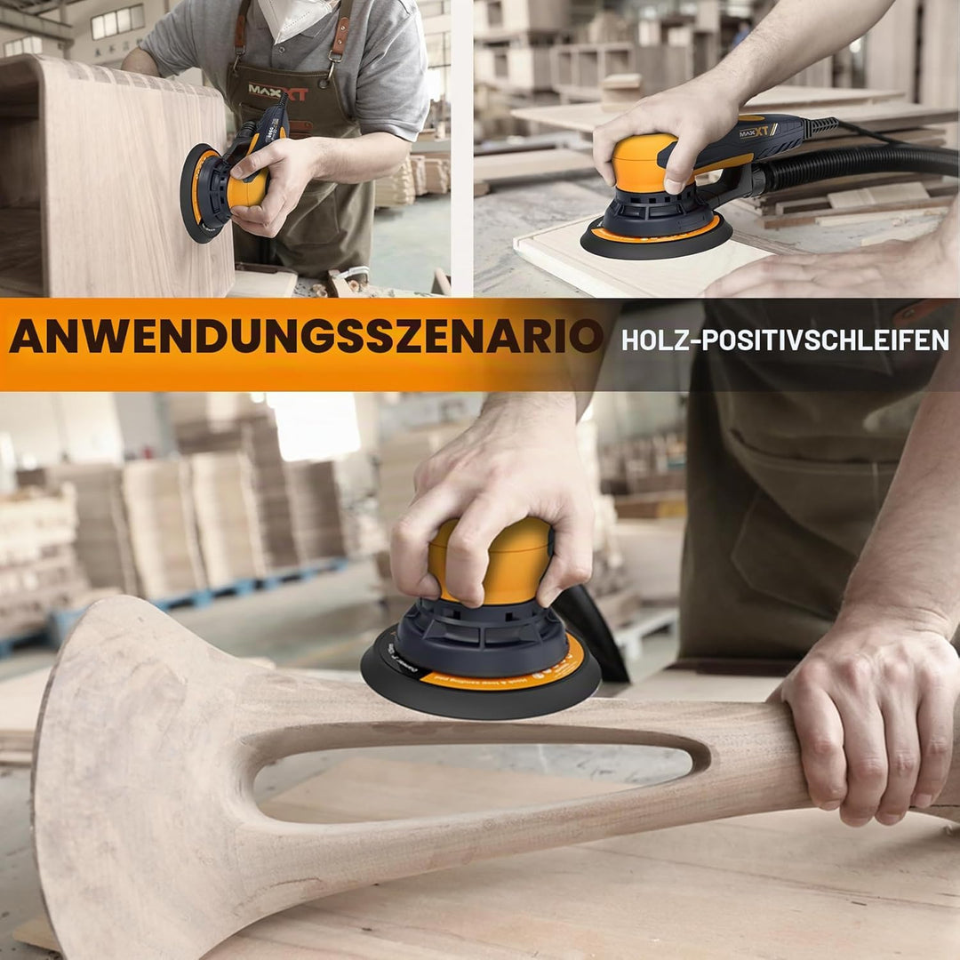Bürstenlose MAXXT Elektroschleifer 350 W, Scheibe 150 & 125 mm, Exenterschleifmaschine 5.0 mit Dreik