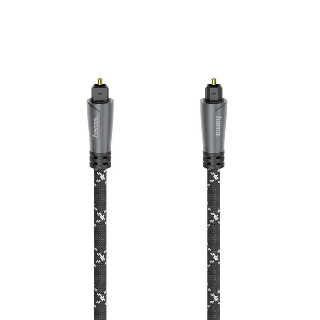 Hama Audio-Lichtleiter-Kabel, ODT-Stecker (Toslink) 3 m, Metall Stecker, robuster Kabelmantel mit Ar