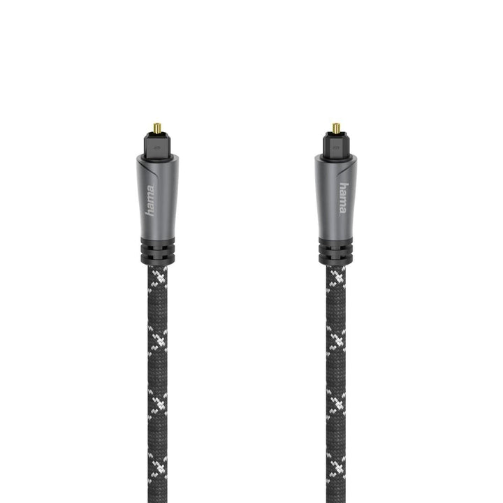 Hama Audio-Lichtleiter-Kabel, ODT-Stecker (Toslink) 3 m, Metall Stecker, robuster Kabelmantel mit Ar