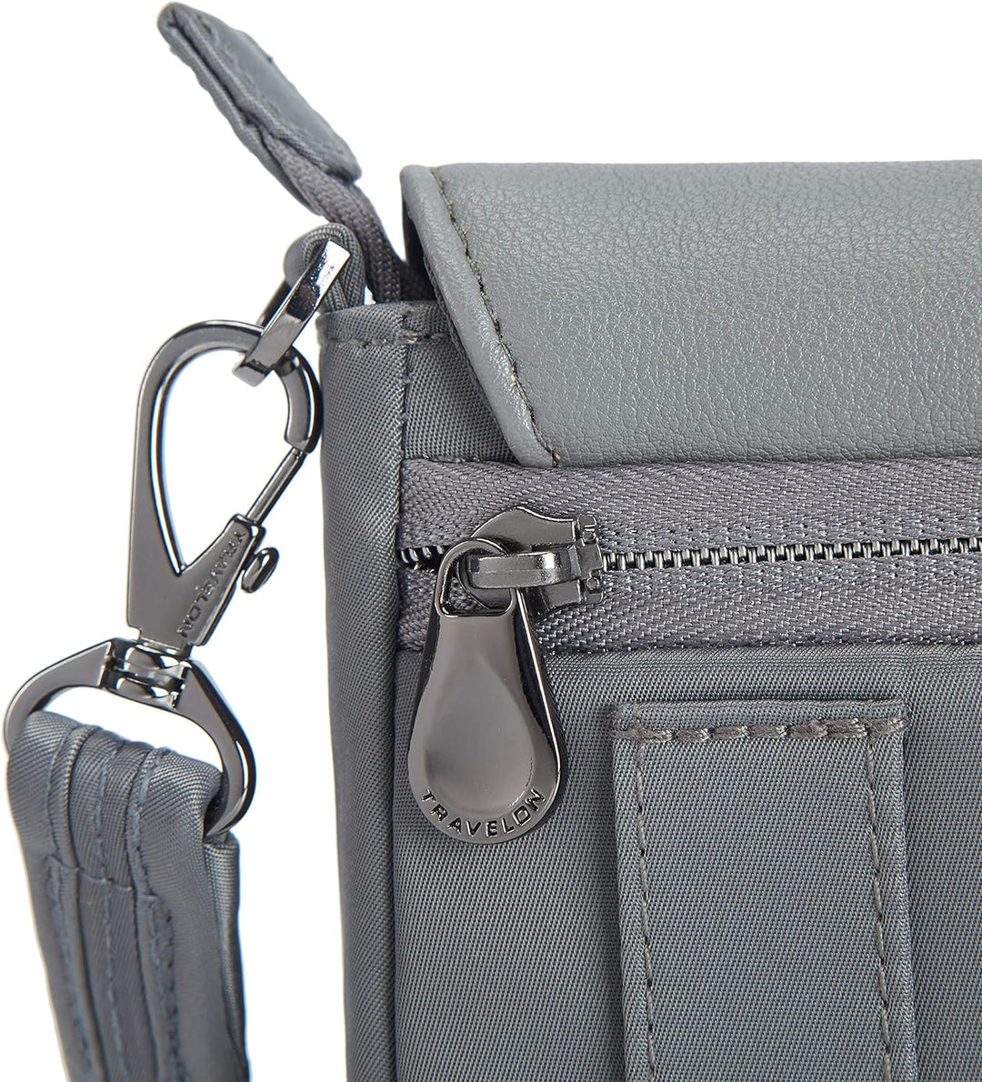 Travelon Unisex Addison Convertible Crossbody, Anti-Diebstahl, Gürteltasche, grau, Grau