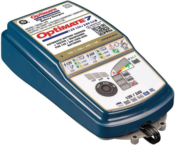 Optimate 7 12V/24V Batterieladegerät & Wartungsgerät – Automatisches 8-Stufen-Smart-Ladegerät (10 A
