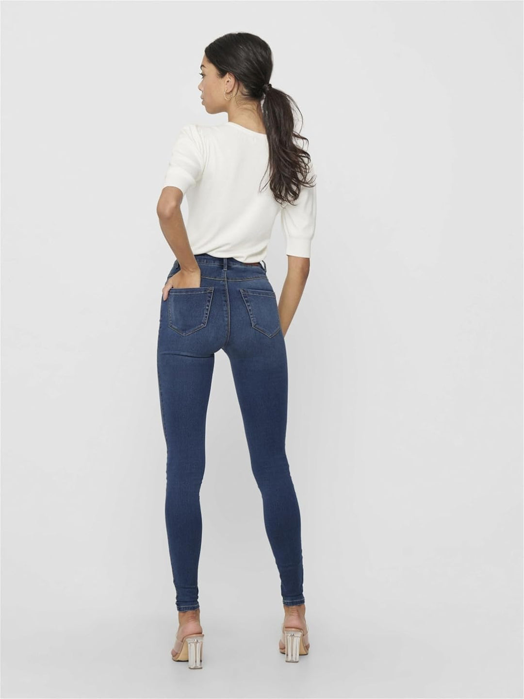 ONLY Female Skinny Jeans ONLROYAL Hohe Taille Skinny Fit Jeans XS / 34L Dark Blue Denim, XS / 34L Da