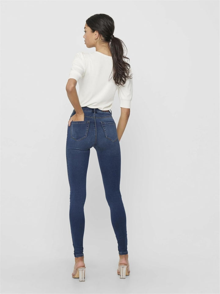 ONLY Female Skinny Jeans ONLROYAL Hohe Taille Skinny Fit Jeans XS / 34L Dark Blue Denim, XS / 34L Da