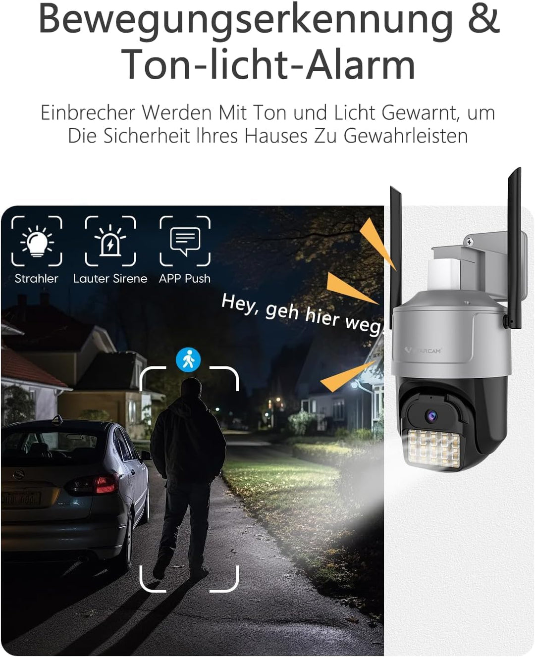 VSTARCAM 3K 5G Überwachungskamera Aussen, 100ft Nachtsicht & Bewegungserkennung, 5GHz/2.4GHz WLAN, 3