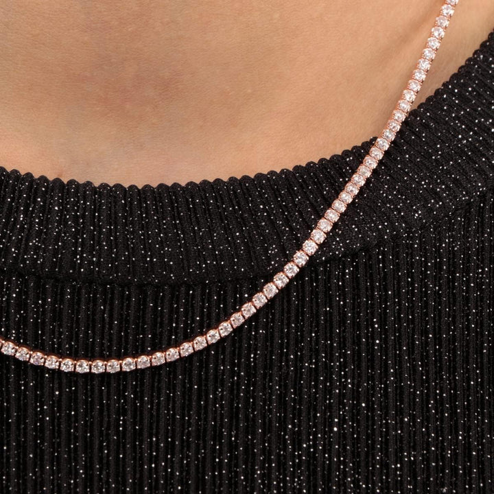Bluespirit ESSENTIAL Collana Donna in Argento 925 Rosè, Zirconi - P.25R210001200