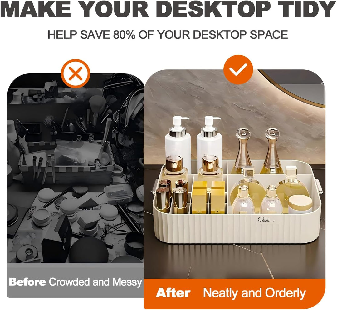 DASITON Make up Organizer mit Fächern, Grosser Make up Aufbewahrung Kosmetik Organizer für Badezimme