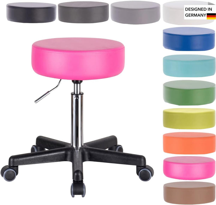 1stuff Profi Rollhocker Squash 35 - ca. 51-71 cm Sitzhöhe - Bürohocker höhenverstellbar mit hoher Be