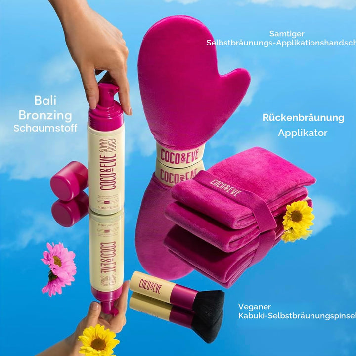 Coco & Eve Bali Bae Selbstbräuner-Set (Medium). Natürliches Bräunungs-Mousse. Sofort-Selbstbräunungs