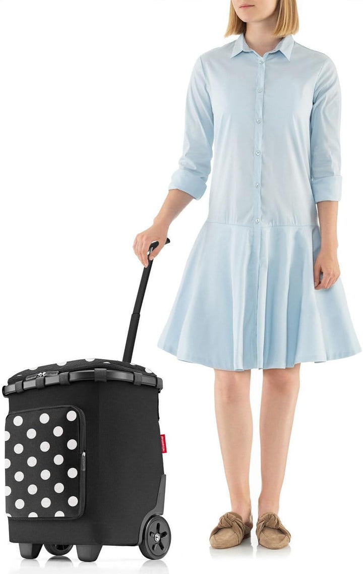 reisenthel carrycruiser Plus in Frame dots White – Tragbarer Einkaufstrolley mit Kühlfach, Schulterg